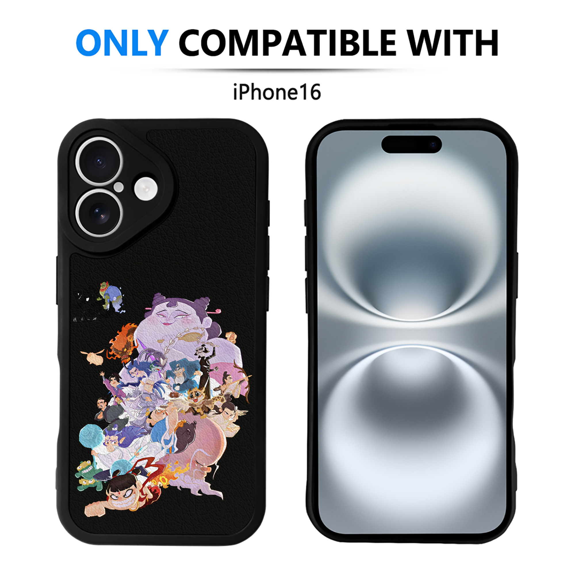 （画像用） Ne Zha 2 ナタ 魔童の大暴れ 【iPhone 16シリーズ対応】シリコンスマホケース（レザー調） 材質：シリコン